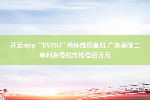 开云app “EVISU”商标维权奏凯 广东高院二审判决侵权方抵偿百万元