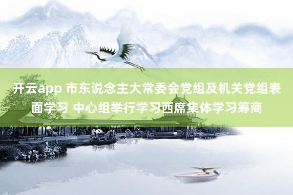 开云app 市东说念主大常委会党组及机关党组表面学习 中心组举行学习西席集体学习筹商