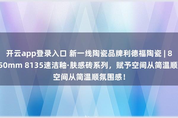 开云app登录入口 新一线陶瓷品牌利德福陶瓷 | 800x1350mm 8135速洁釉·肤感砖系列，赋予空间从简温顺氛围感！