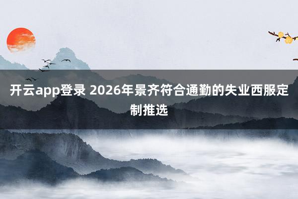 开云app登录 2026年景齐符合通勤的失业西服定制推选